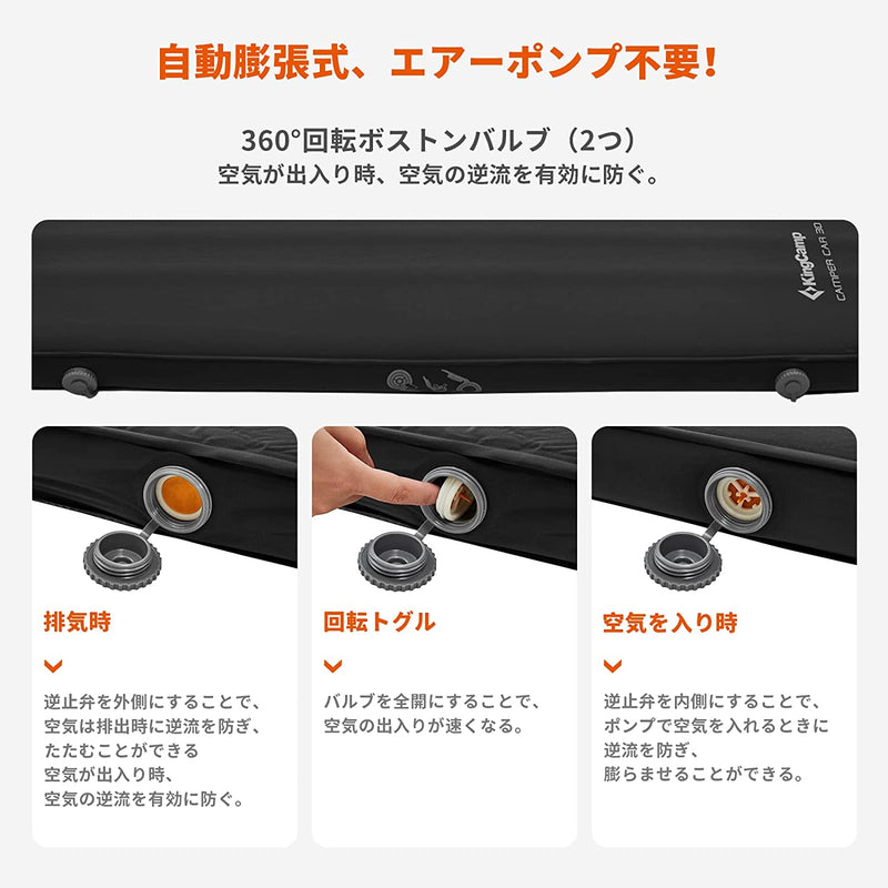 ギャラリービューアに画像をロードする, KingCamp 自動膨張式 車用ベッドマット