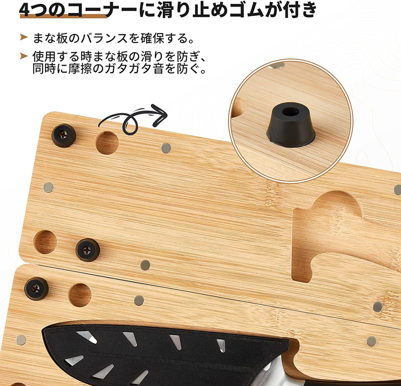 ギャラリービューアに画像をロードする, KingCamp 竹製 包丁付きまな板セット