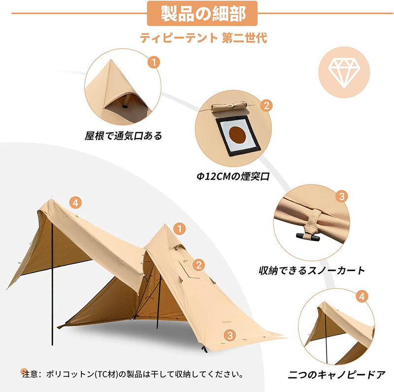 ギャラリービューアに画像をロードする, KingCamp 第二世代 ワンポールテント