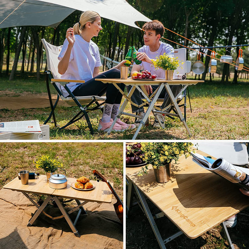 ギャラリービューアに画像をロードする, KingCamp クイック折りたたみ竹アウトドアテーブル