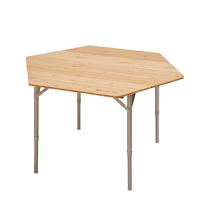 ギャラリービューアに画像をロードする, KingCamp 天然竹 四つ折り 六角型 アウトドアテーブル