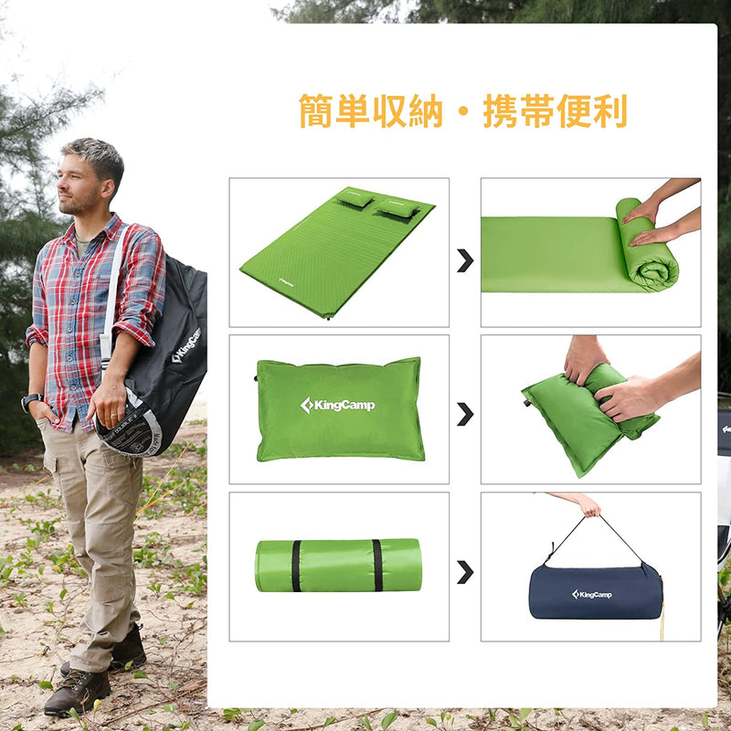 ギャラリービューアに画像をロードする, KingCamp 自動膨張 ダブル エアーマット