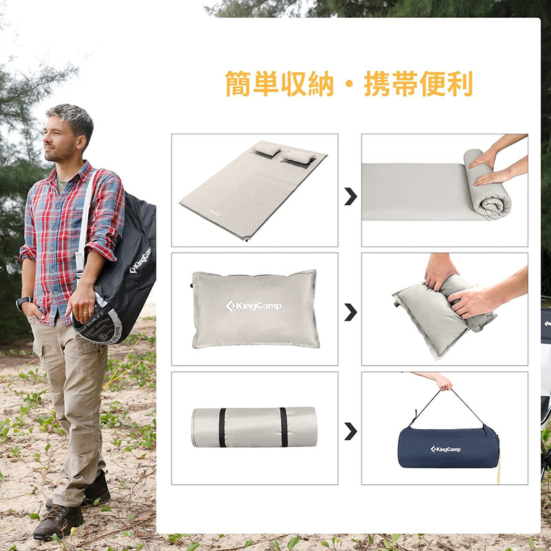 ギャラリービューアに画像をロードする, KingCamp 自動膨張 ダブル エアーマット