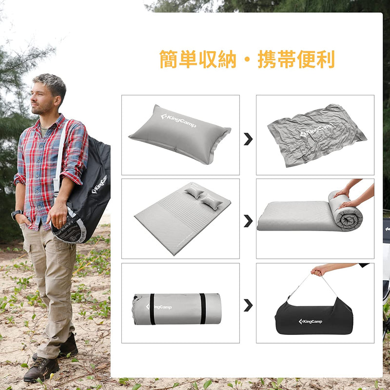 ギャラリービューアに画像をロードする, KingCamp 自動膨張 ダブル エアーマット