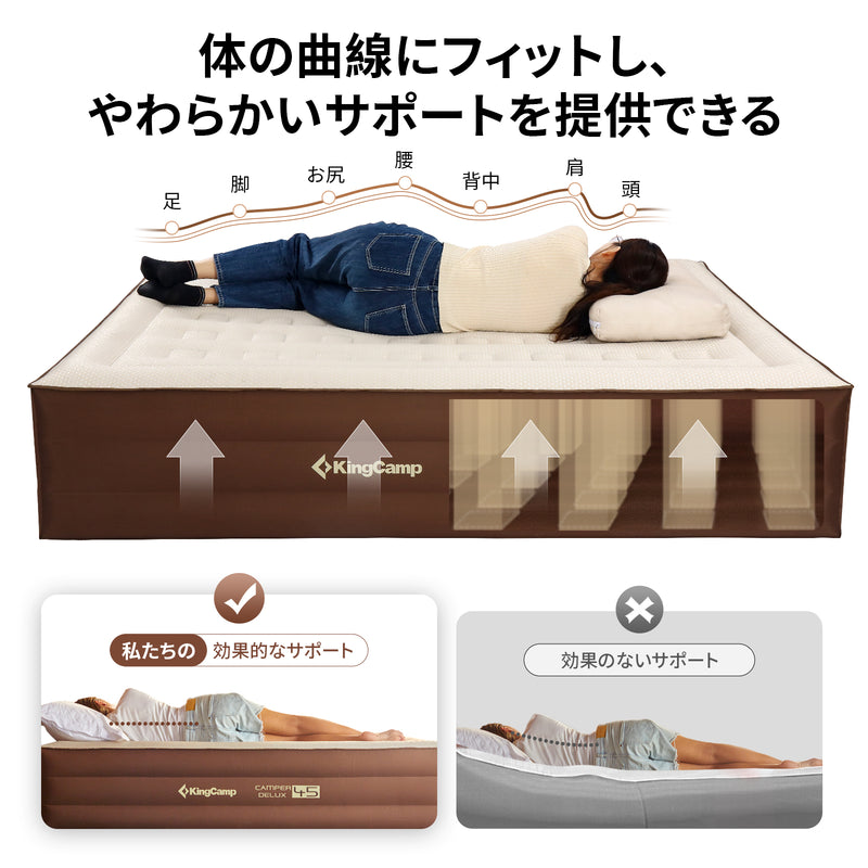 ギャラリービューアに画像をロードする, KingCamp キャンプ用ダブル超高アウトドアエアマットレスコット