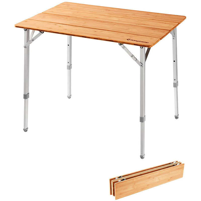 ギャラリービューアに画像をロードする, KingCamp 天然 孟宗竹 高さ調節 アウトドア テーブル