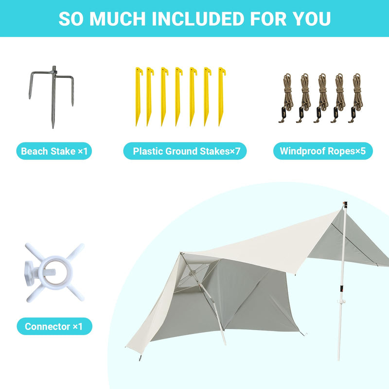 ギャラリービューアに画像をロードする, KingCamp 2-in-1 ビーチアンブレラ&ビーチシェードキャノピー