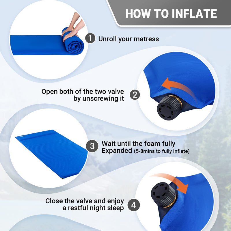 ギャラリービューアに画像をロードする, KingCamp 快適な二人用フインフレータブルパッド