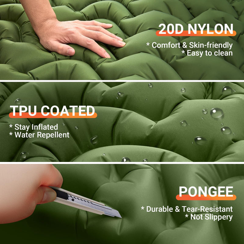 ギャラリービューアに画像をロードする, KingCamp おしゃれなシングルエアーパッド広々マットレス