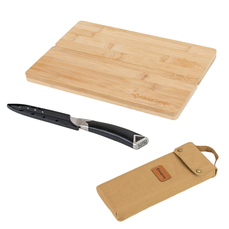 ギャラリービューアに画像をロードする, KingCamp まな板ナイフセット 包丁付きまな板セット