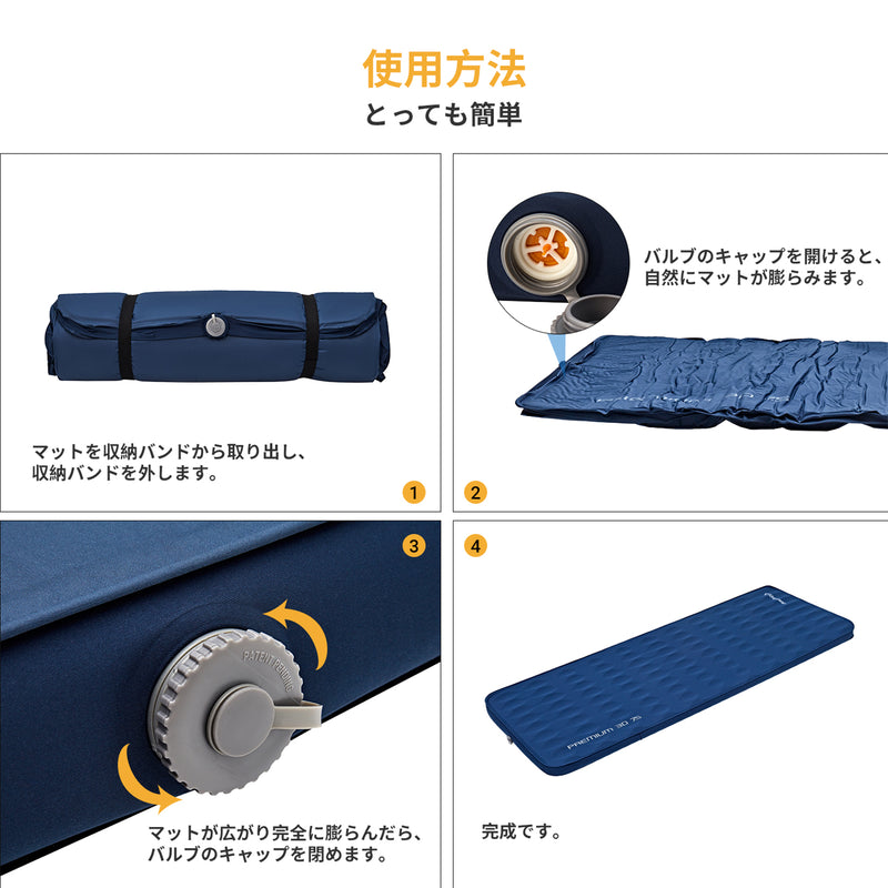 ギャラリービューアに画像をロードする, KingCamp キャンプ用セルフインフレーティングスリーピングパッド 超厚ダブル・シングルフォームマットレス