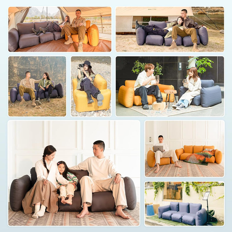 ギャラリービューアに画像をロードする, KingCamp QUBIQTRIO エアーソファー 【KingCampxJOURNAL STANDARD FURNITUREコラボ】【Makuake】