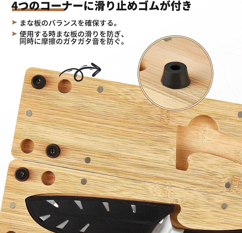 ギャラリービューアに画像をロードする, KingCamp まな板ナイフセット 包丁付きまな板セット