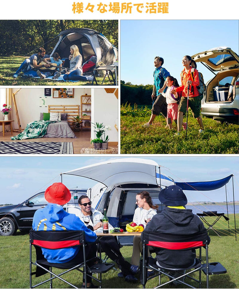 ギャラリービューアに画像をロードする, KingCamp アウトドア テーブル ワンポールテントテーブル 丸テーブル 高さ調整可能 3折 竹製