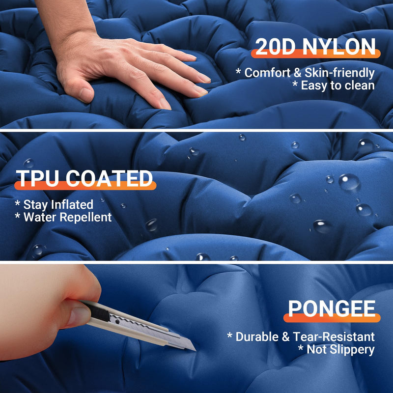 ギャラリービューアに画像をロードする, KingCamp おしゃれなシングルエアーパッド広々マットレス