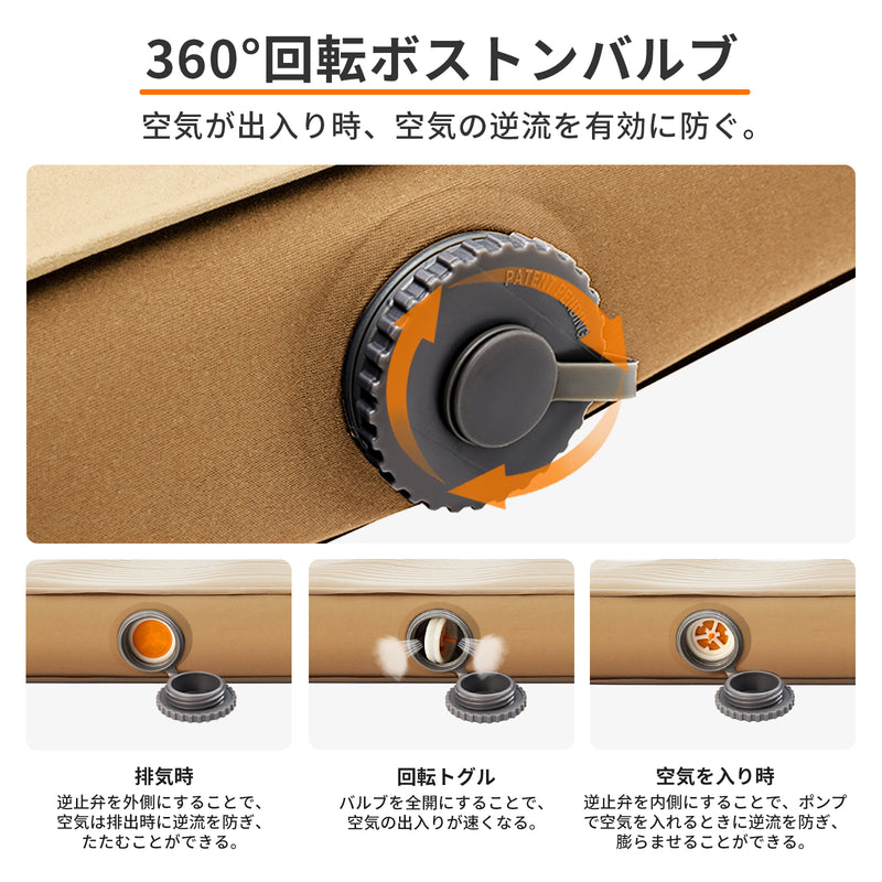 ギャラリービューアに画像をロードする, KingCamp キャンプ用セルフインフレーティングスリーピングパッド 超厚ダブル・シングルフォームマットレス