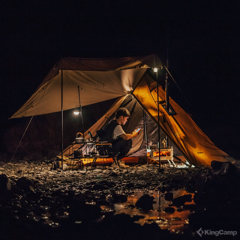 ギャラリービューアに画像をロードする, ソローキャンプ 夜 TCテント kingcamp