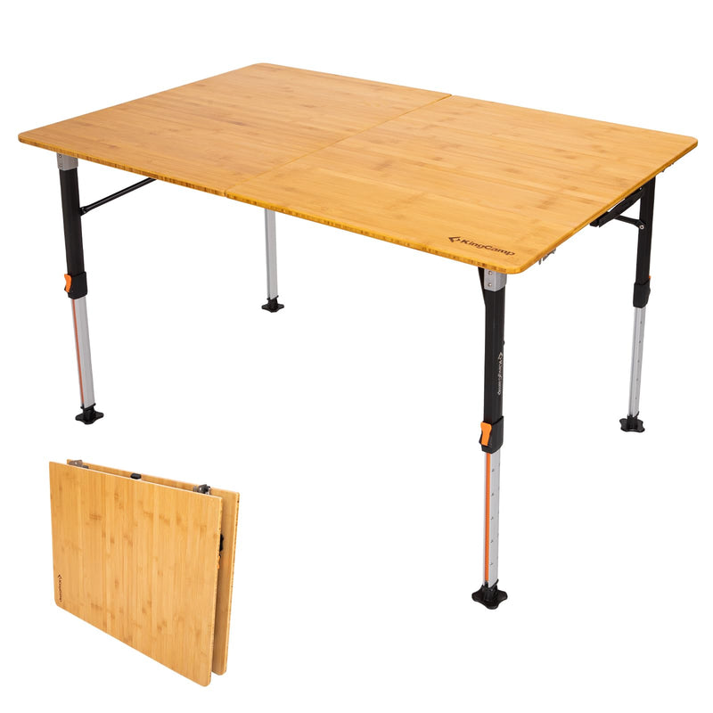 ギャラリービューアに画像をロードする, KingCamp キャンプ テーブル アウトドア 折り畳み無段階高さ調節テーブル2折4-6人用