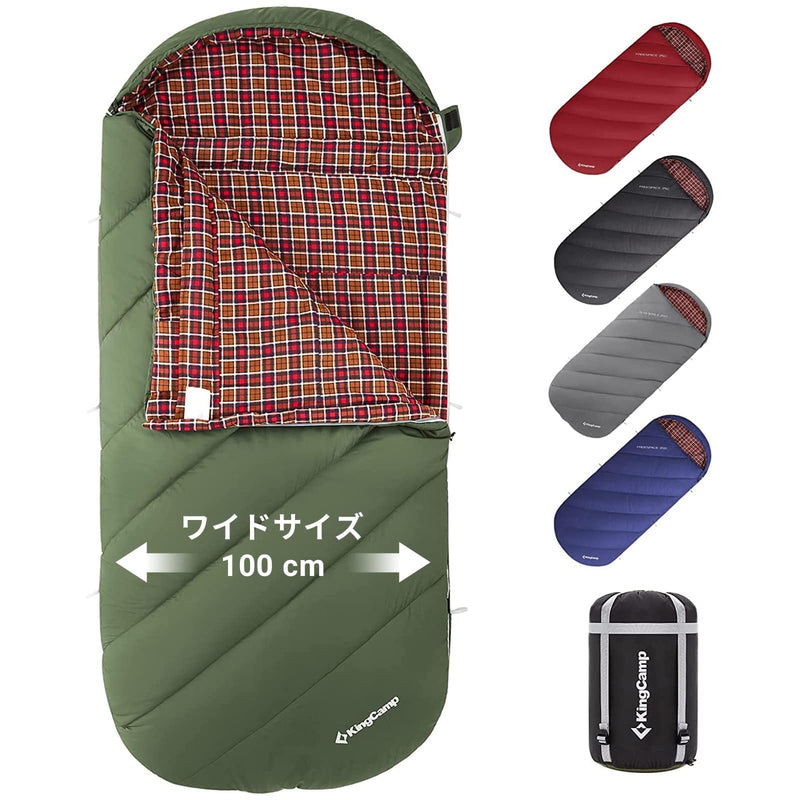 ギャラリービューアに画像をロードする, KingCamp 封筒型寝袋ワイドシュラフ収納袋付きアウトドアキャンプ用品