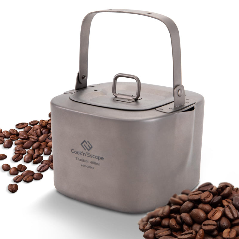 ギャラリービューアに画像をロードする, COOK'N'ESCAPE チタンクッカーセット角型コーヒーポットキャンプ用3点セット収納袋付き