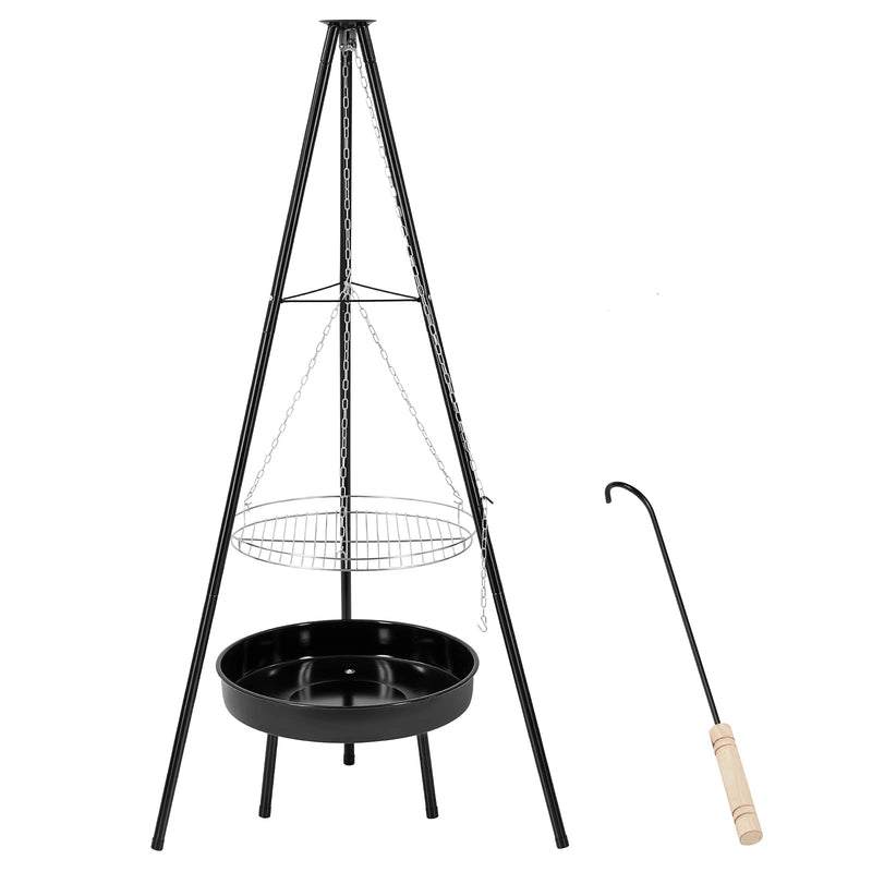 ギャラリービューアに画像をロードする, KingCamp キャンプ用焚き火台と焚き火三脚セット丸型薪火鉢