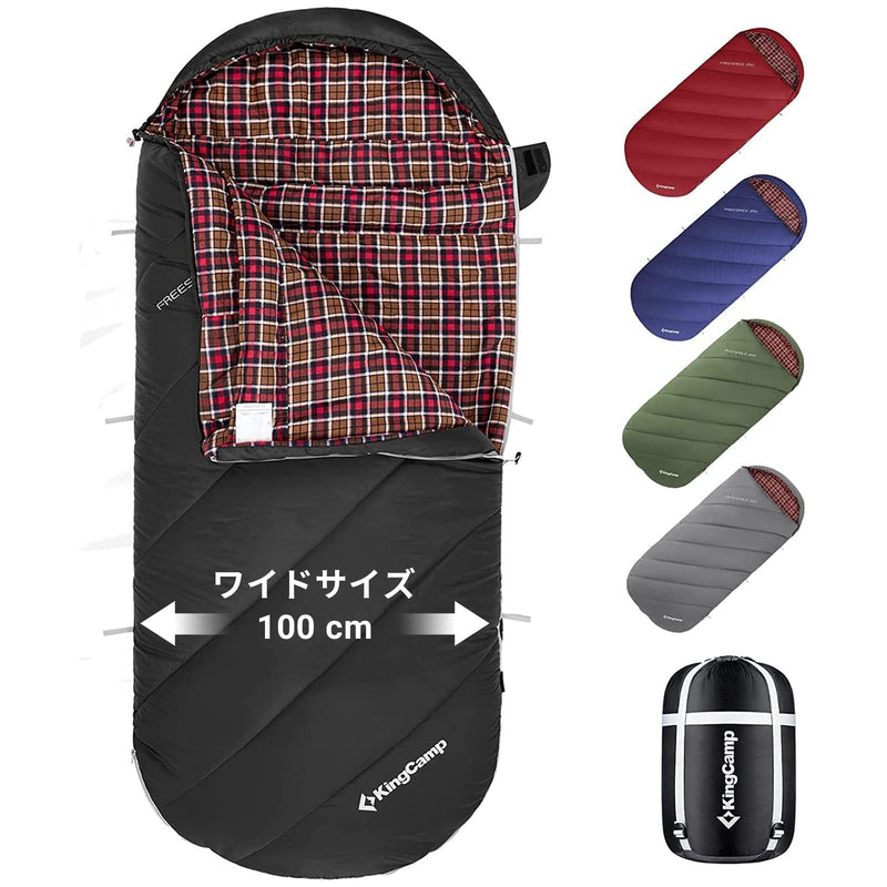 ギャラリービューアに画像をロードする, KingCamp 封筒型 寝袋 100%フランネル オールシーズン ワイド