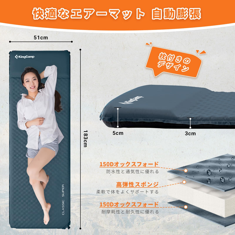 ギャラリービューアに画像をロードする, KingCamp シングル自動膨張式スリーピングマット