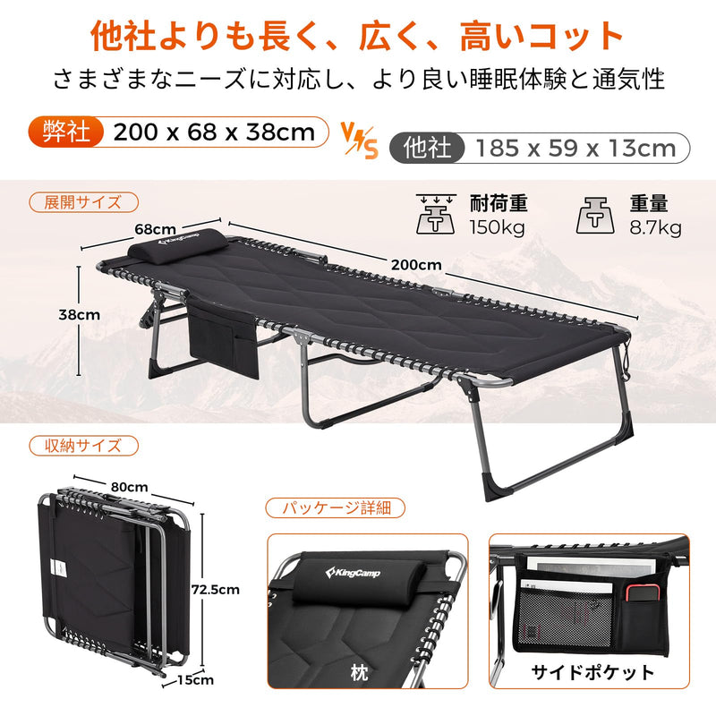 ギャラリービューアに画像をロードする, KingCamp 特大 改良版 アウトドア コット