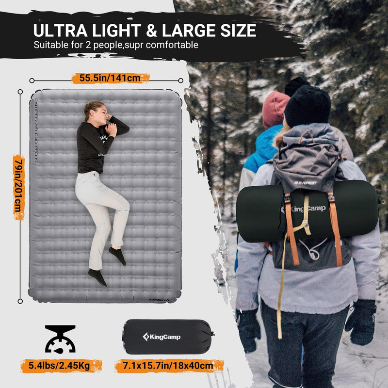 ギャラリービューアに画像をロードする, KingCamp キャンピング用寝マット2人用厚さ15cmダブルエアマットレス