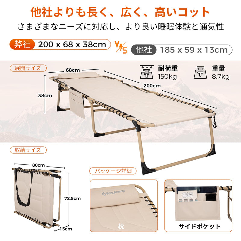 ギャラリービューアに画像をロードする, KingCamp 特大 改良版 アウトドア コット