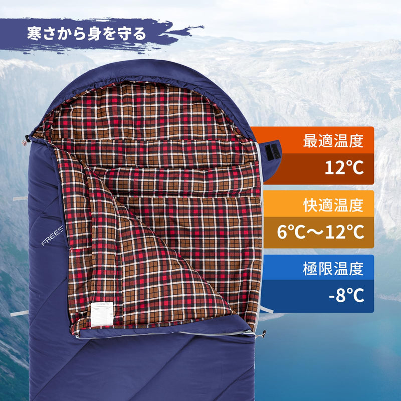 ギャラリービューアに画像をロードする, KingCamp 封筒型 寝袋 100%フランネル オールシーズン ワイド