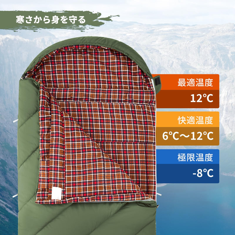 ギャラリービューアに画像をロードする, KingCamp 封筒型寝袋ワイドシュラフ収納袋付きアウトドアキャンプ用品