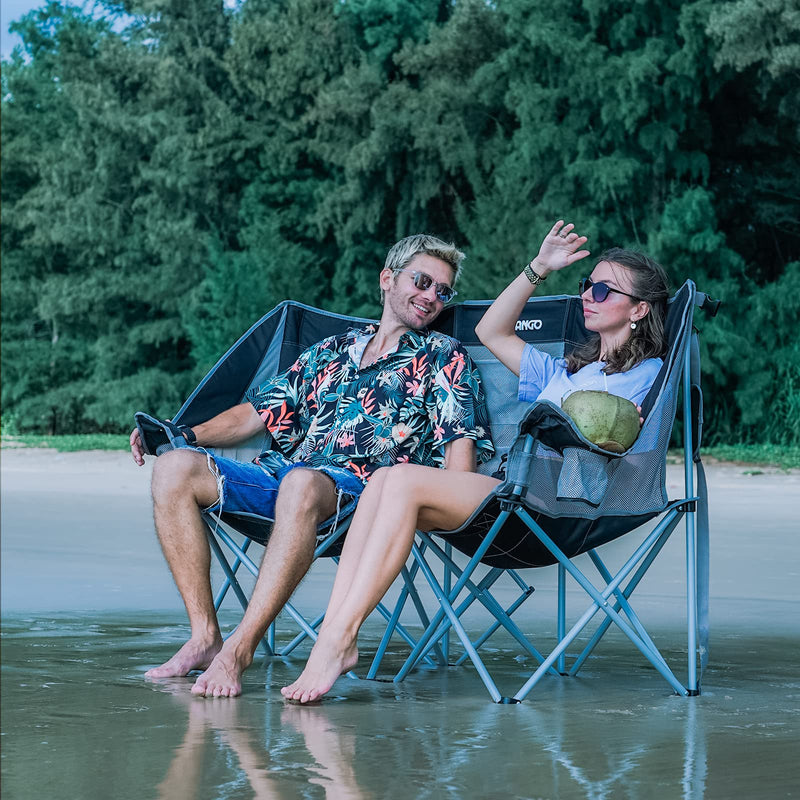 ギャラリービューアに画像をロードする, FUNDANGO アウトドアチェア二人掛けキャンプチェア折りたたみ椅子