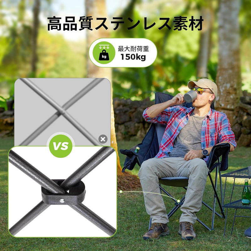 ギャラリービューアに画像をロードする, FUNDANGO アウトドアチェア折りたたみ収束式ハイバック椅子組立不要