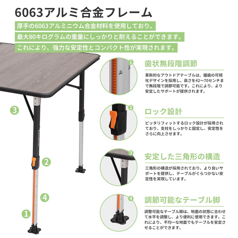 ギャラリービューアに画像をロードする, KingCamp キャンプ テーブル