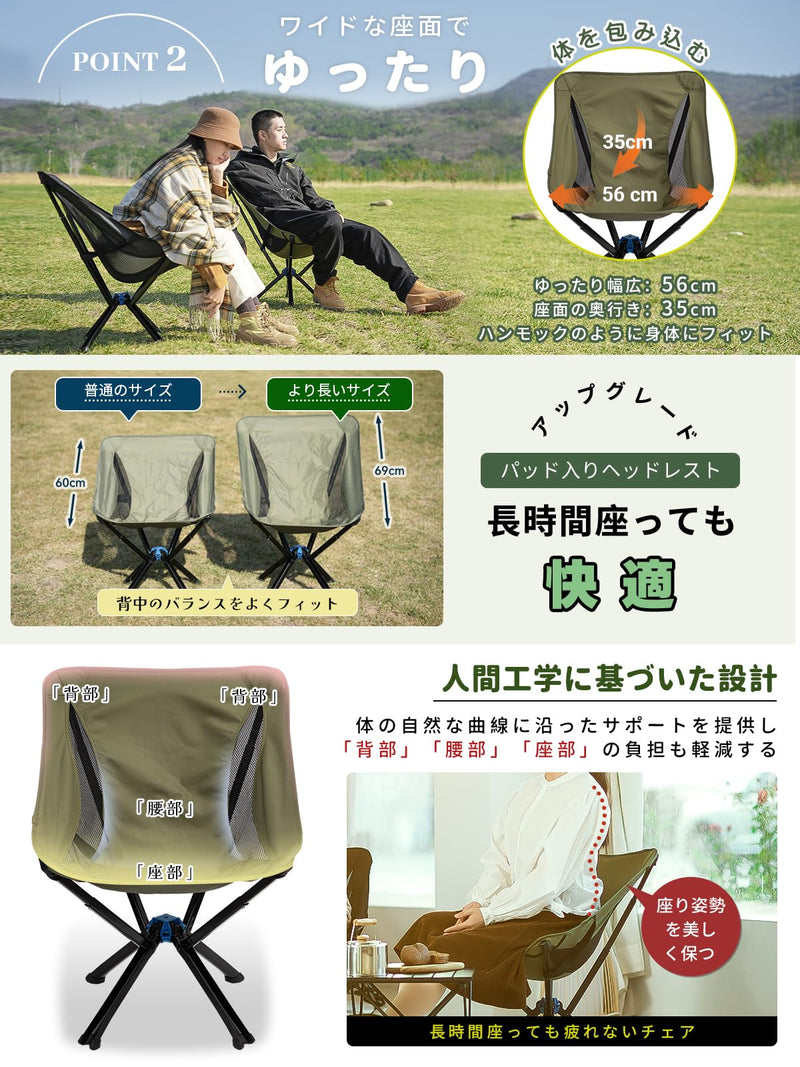 ギャラリービューアに画像をロードする, Fundango アウトドアチェアコンパクト折り畳み軽量椅子ワンタッチキャンプチェア