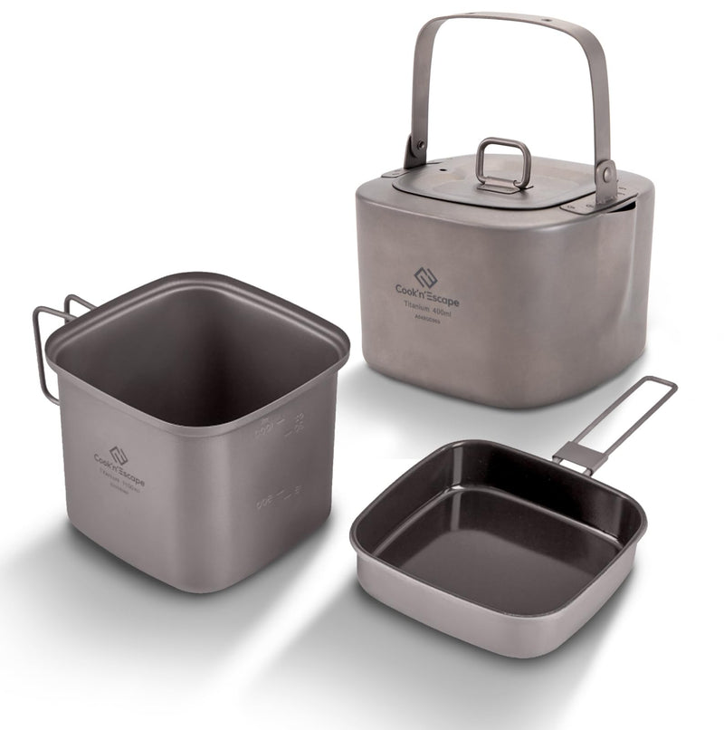 ギャラリービューアに画像をロードする, COOK'N'ESCAPE 角型 チタンクッカー+ケトルセット