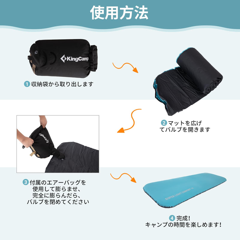 ギャラリービューアに画像をロードする, 【期間限定!特別割引40%OFFクーポンコード:KC40】KingCamp超軽量快適シングルクッションメモリーフォーム寝床マット