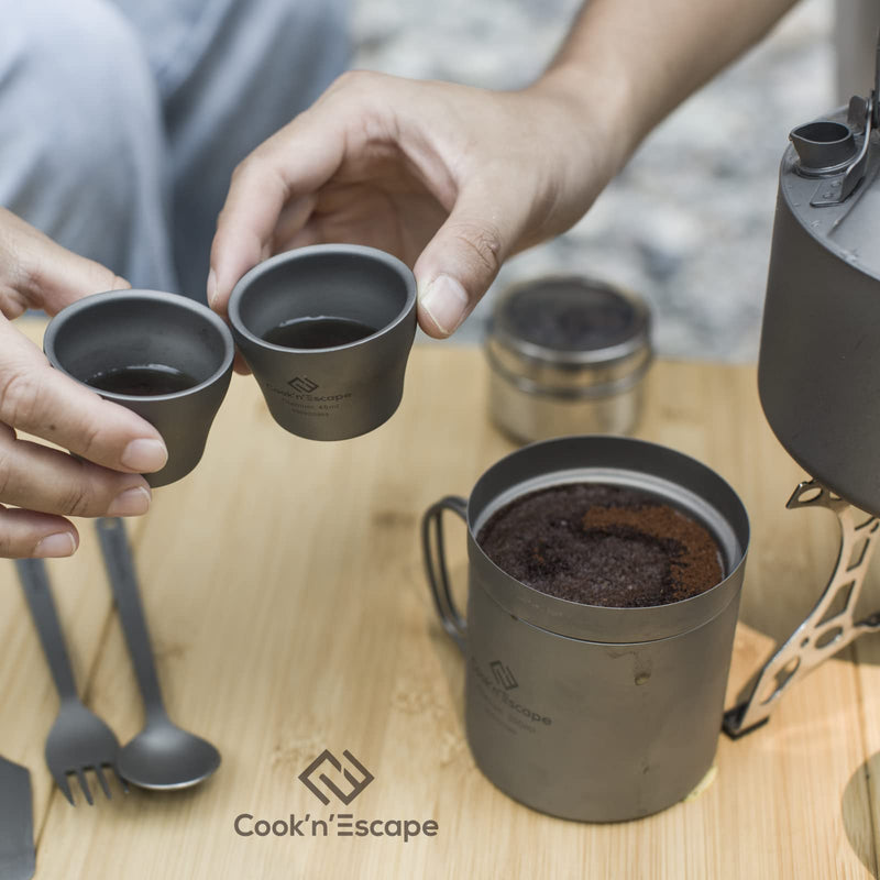 ギャラリービューアに画像をロードする, COOK'N'ESCAPE キャンプ用チタン製ケトル8点セット軽量