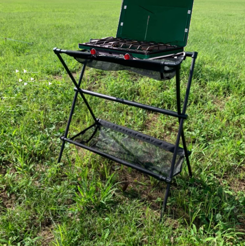 ギャラリービューアに画像をロードする, KingCamp 3段収納メッシュ付き 軽量 天然竹製テーブル