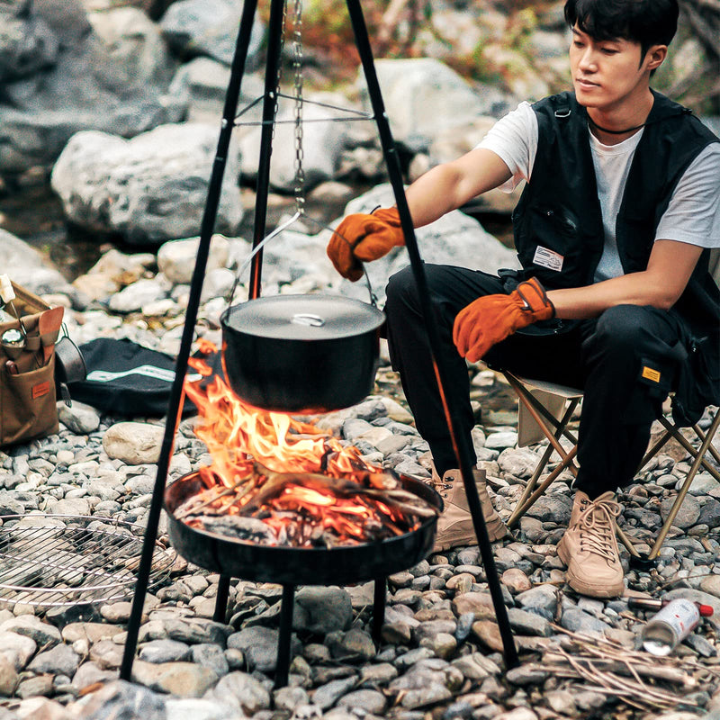 ギャラリービューアに画像をロードする, KingCamp キャンプ用焚き火台と焚き火三脚セット丸型薪火鉢