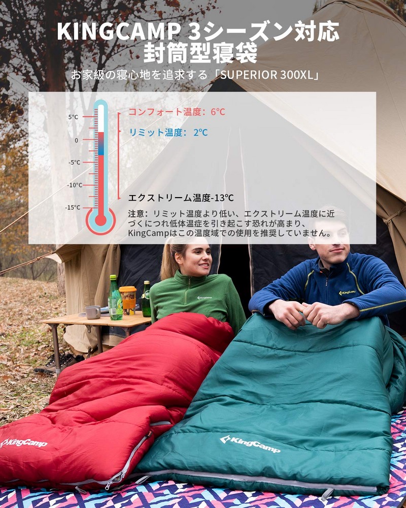 ギャラリービューアに画像をロードする, KingCamp 封筒型 寝袋