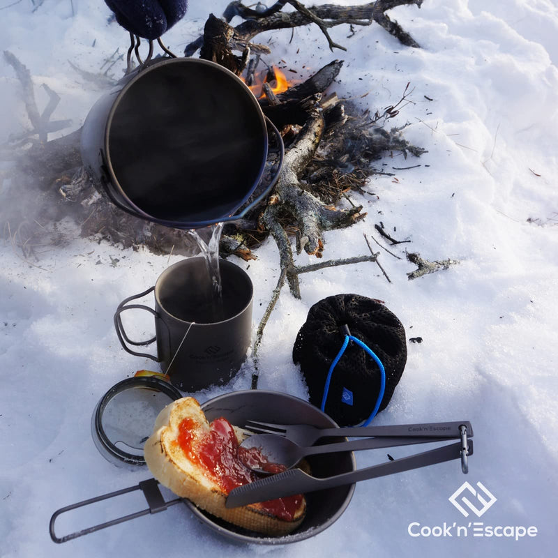 ギャラリービューアに画像をロードする, COOK'N'ESCAPE キャンプ用食器箸チタン製カトラリーセットアウトドア収納袋付