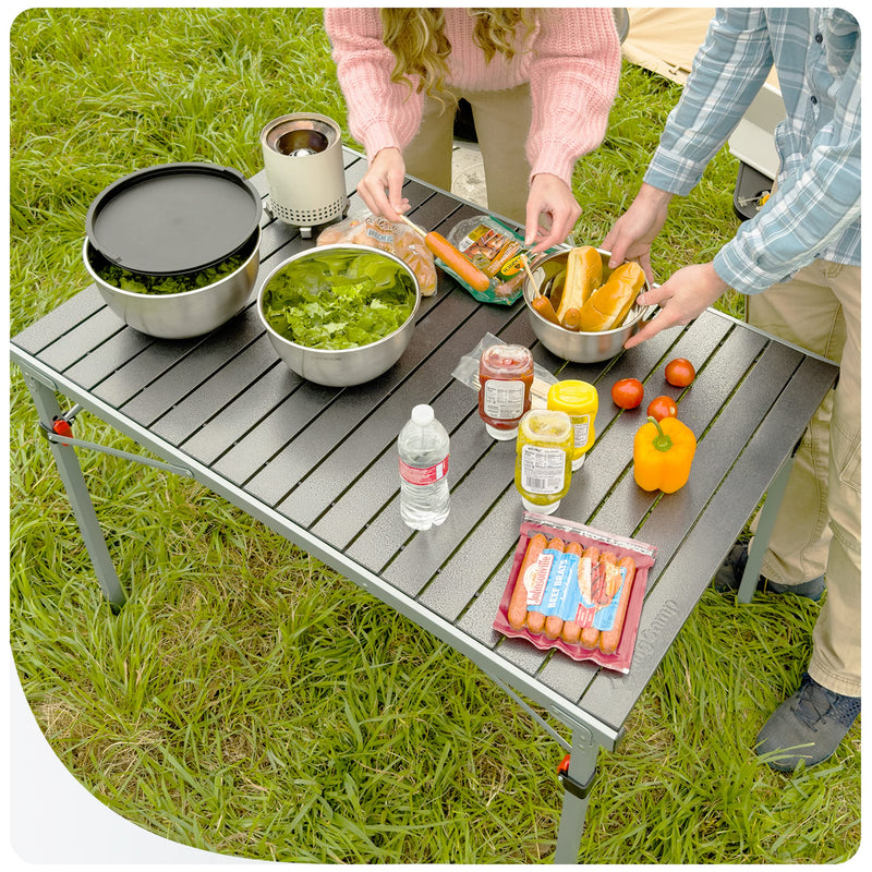 ギャラリービューアに画像をロードする, KingCamp キャンプ テーブル アルミ ロールテーブル 折りたたみ