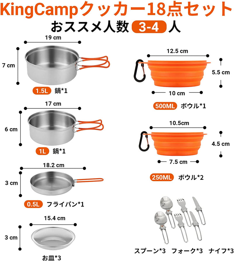 ギャラリービューアに画像をロードする, KingCamp クッカーセット
