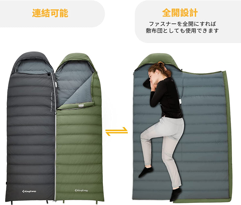 ギャラリービューアに画像をロードする, KingCamp 羽毛 寝袋 封筒型
