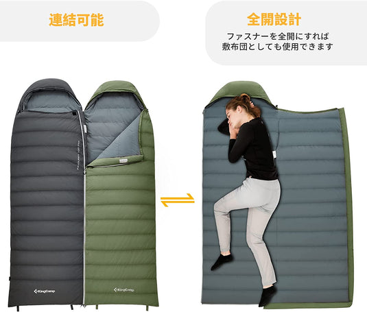 KingCamp 羽毛 寝袋 封筒型