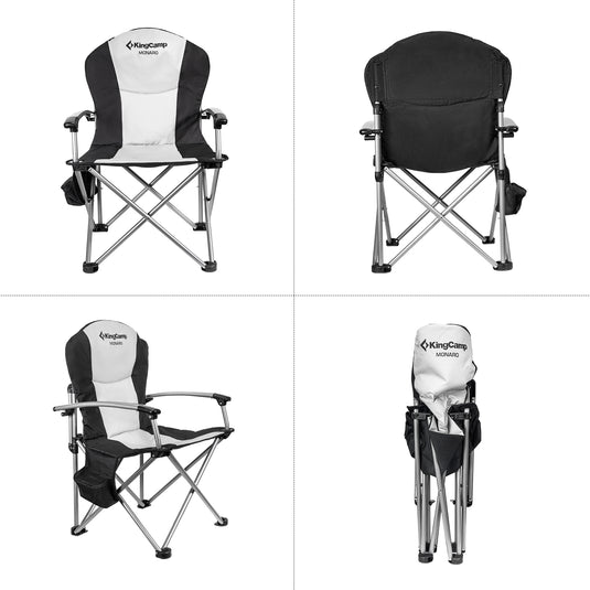 KingCamp 頑丈スチール製キャンプチェアジッパーバックポケット保冷バッグ付き