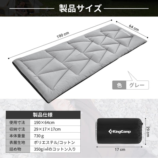 KingCamp コット用マット折りたたみ超軽量滑り止め固定可能 コンパクトキャンプマット