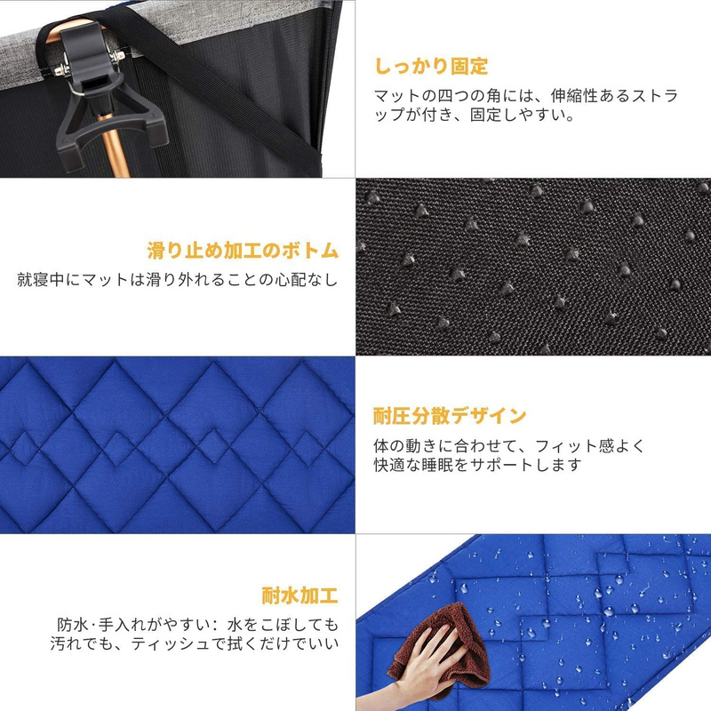 ギャラリービューアに画像をロードする, KingCamp 固定可能 コット用マット
